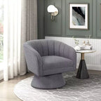 GDFStudio Madison Modern Boucle Upholstered Swivel Accent Chair with Barrel Back