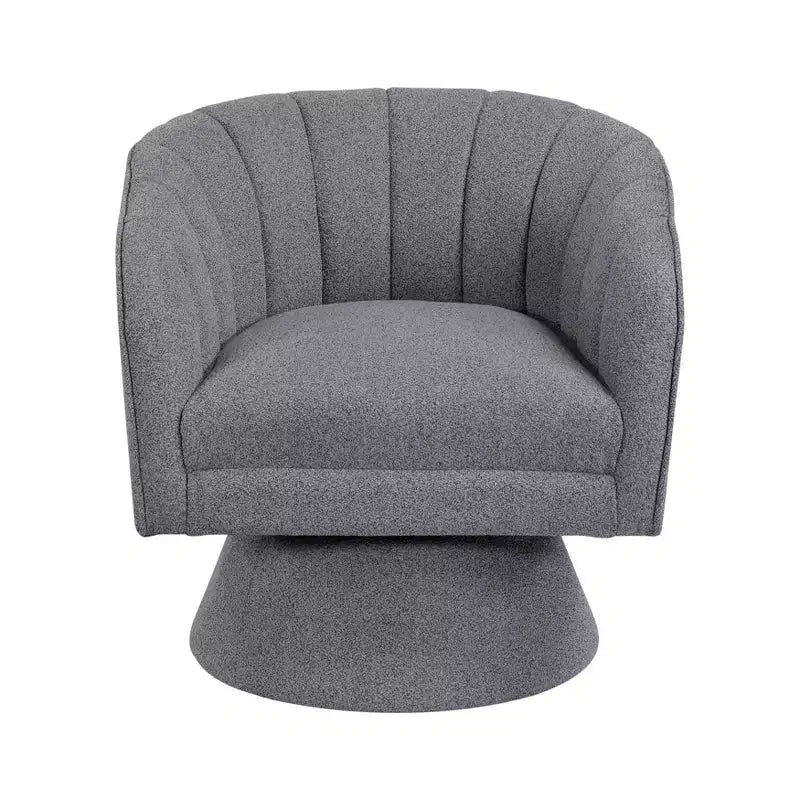 GDFStudio Madison Modern Boucle Upholstered Swivel Accent Chair with Barrel Back