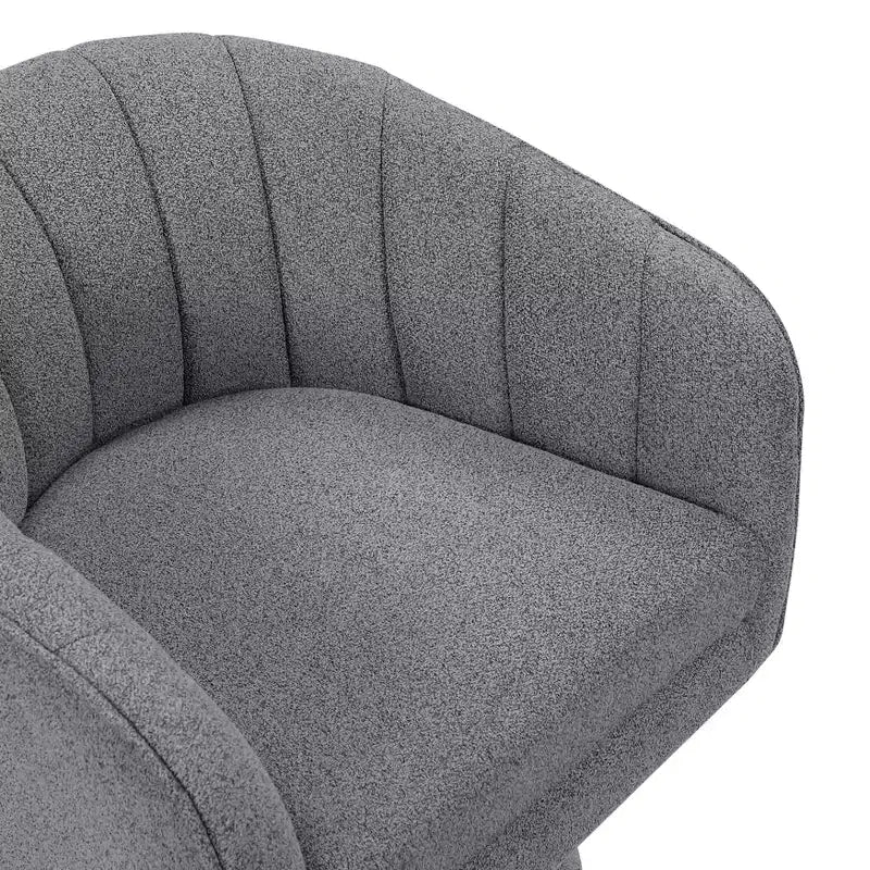 GDFStudio Madison Modern Boucle Upholstered Swivel Accent Chair with Barrel Back