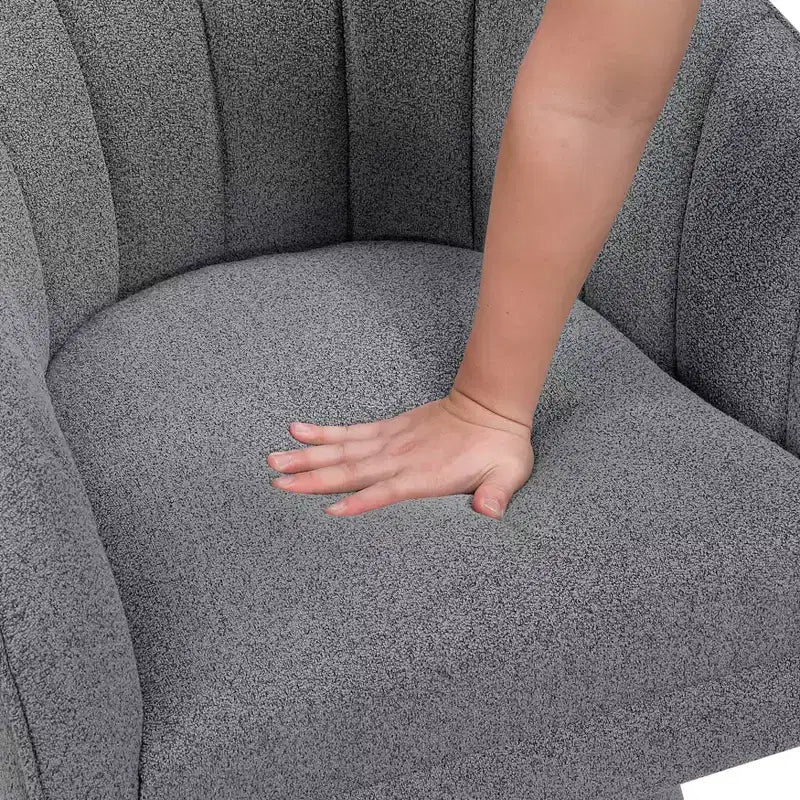 GDFStudio Madison Modern Boucle Upholstered Swivel Accent Chair with Barrel Back