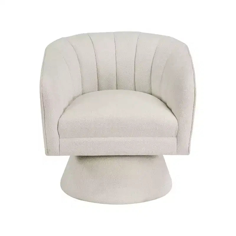 GDFStudio Madison Modern Boucle Upholstered Swivel Accent Chair with Barrel Back