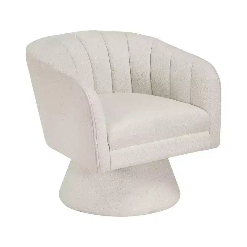 GDFStudio Madison Modern Boucle Upholstered Swivel Accent Chair with Barrel Back