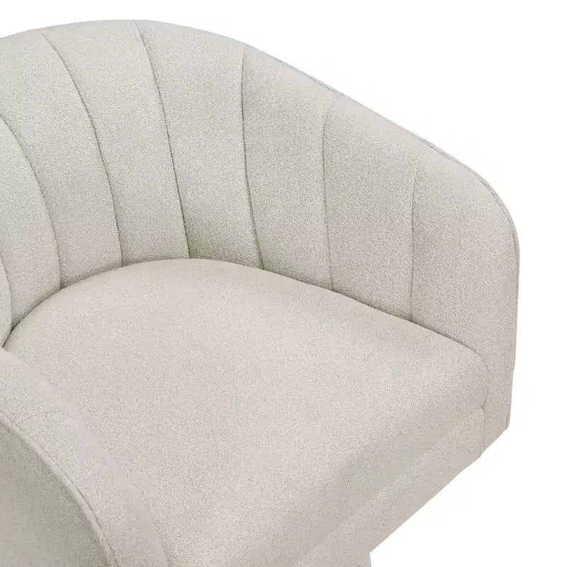 GDFStudio Madison Modern Boucle Upholstered Swivel Accent Chair with Barrel Back