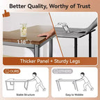 Dyonery 66 Inch L-Shaped Corner Computer Desk, 1.2 Extra-Thick Desktop, Heavy-Duty Metal Frame, Home Office Gaming Writing Workstation, Rustic Brown