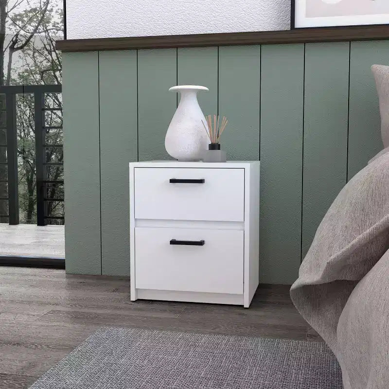 Myrtle 2 Stylish Functional 2 Drawer Nightstand for Bedroom Living Room