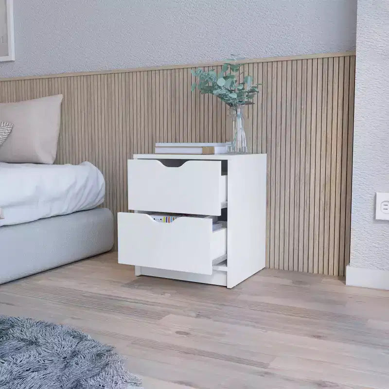 Dillon 2 Stylish Functional 2 Drawer Nightstand for Bedroom Living Room