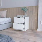 Dillon 2 Stylish Functional 2 Drawer Nightstand for Bedroom Living Room