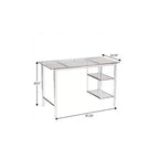 HomeRoots 47 Clear and Silver Glass and Metal Writing Desk