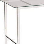 HomeRoots 47 Clear and Silver Glass and Metal Writing Desk