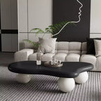 47 Cloud Coffee Table with Ball Legs, Modern Irregular Center Table for Living Room, Black