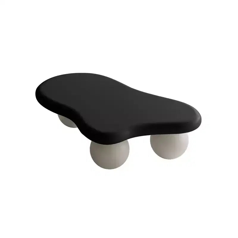 47 Cloud Coffee Table with Ball Legs, Modern Irregular Center Table for Living Room, Black