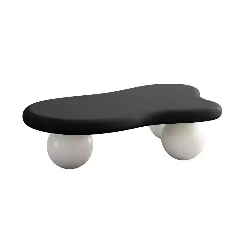 47 Cloud Coffee Table with Ball Legs, Modern Irregular Center Table for Living Room, Black