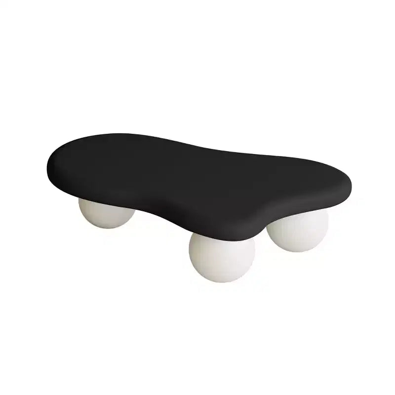 47 Cloud Coffee Table with Ball Legs, Modern Irregular Center Table for Living Room, Black