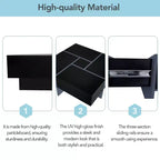 Coffee Table with 4 Hidden Storage Compartments, Square Sliding Top Center Table for Living Room