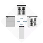 Buffet Cabinet with Storage, Sideboard Buffet with Glass Doors, Built-in Power Outlet, Black Relief Top Plate, for Kitchen