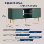 55in TV Stand for TVs Up to 65, Fluted Media TV Console Entertainment Center with 2 Doors and Adjustable Shelf Soft