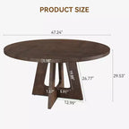 Tavolo da pranzo rotondo da 47,2 pollici in stile fattoria, tavolo da cucina con effetto legno MDF per sala da pranzo, angolo colazione e riunioni quotidiane