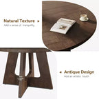 Tavolo da pranzo rotondo da 47,2 pollici in stile fattoria, tavolo da cucina con effetto legno MDF per sala da pranzo, angolo colazione e riunioni quotidiane