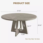 Tavolo da pranzo rotondo da 47,2 pollici in stile fattoria, tavolo da cucina con effetto legno MDF per sala da pranzo, angolo colazione e riunioni quotidiane
