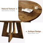 Tavolo da pranzo rotondo da 47,2 pollici in stile fattoria, tavolo da cucina con effetto legno MDF per sala da pranzo, angolo colazione e riunioni quotidiane