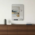 HomeRoots 36 Specchio decorativo incorniciato in alluminio argentato