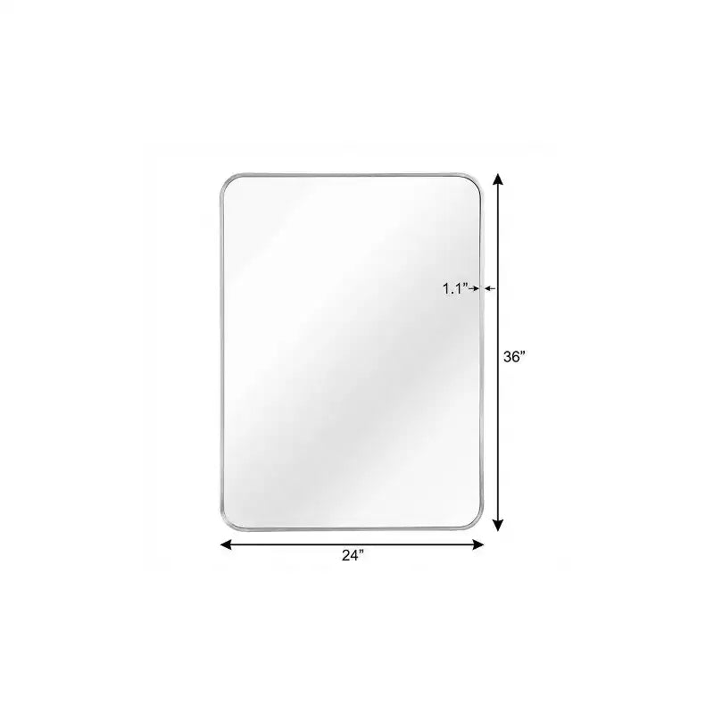 HomeRoots 36 Silver Aluminum Framed Accent Mirror