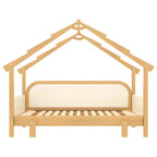 JVNOXK Twin Size Wood Treehouse bed with Soft Cushion Rails,for Kids, Teens, Girls, Boys,White