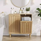 GDFStudio Simone Modern 70 Wooden Laundry Hamper Cabinet with Removable Basket