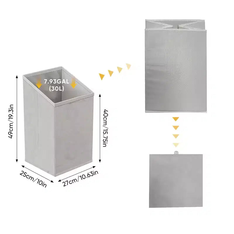 GDFStudio Simone Modern 70 Wooden Laundry Hamper Cabinet with Removable Basket