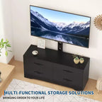 Adjustable Height Modern TV Stand, Media Console with 4 Drawers for Living Room Bedroom Office