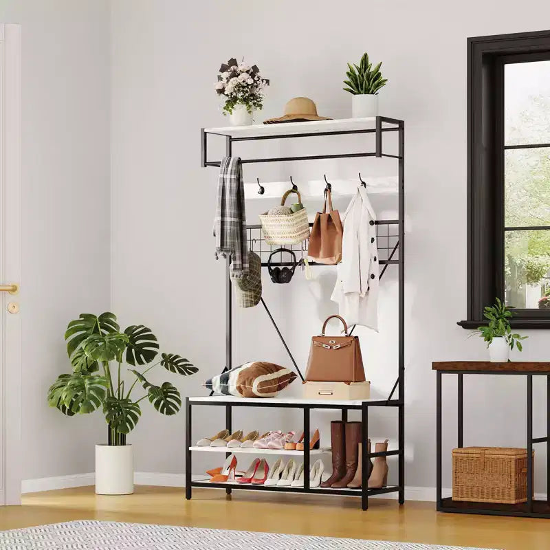 Versatile Freestanding Clothes Rack - Home Wardrobe Organizer for Efficient Storage - Durable Standalone Garment Rack