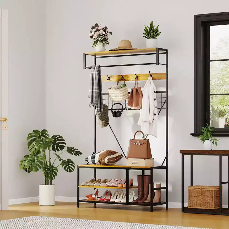 Versatile Freestanding Clothes Rack - Home Wardrobe Organizer for Efficient Storage - Durable Standalone Garment Rack