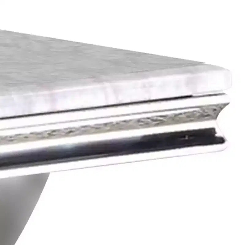 Royal Hampton Coffee Table, Faux Marble Top, Chrome Pedestal Base, 51 Inch