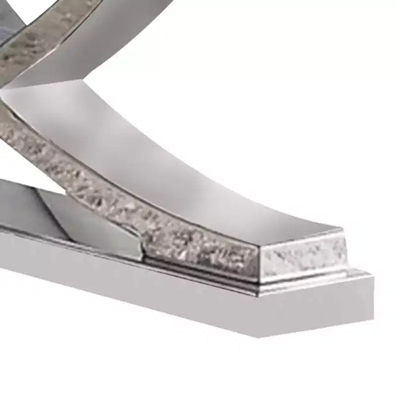 Royal Hampton Coffee Table, Faux Marble Top, Chrome Pedestal Base, 51 Inch