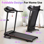 NAYSAYE Tapis Roulant Inclinabile Pieghevole, Macchina da Corsa/Camminata con Cardiofrequenzimetro e Portabicchieri per Home Gym, Nero, 48.62*25.19*46.65