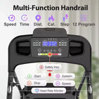 NAYSAYE Tapis Roulant Inclinabile Pieghevole, Macchina da Corsa/Camminata con Cardiofrequenzimetro e Portabicchieri per Home Gym, Nero, 48.62*25.19*46.65
