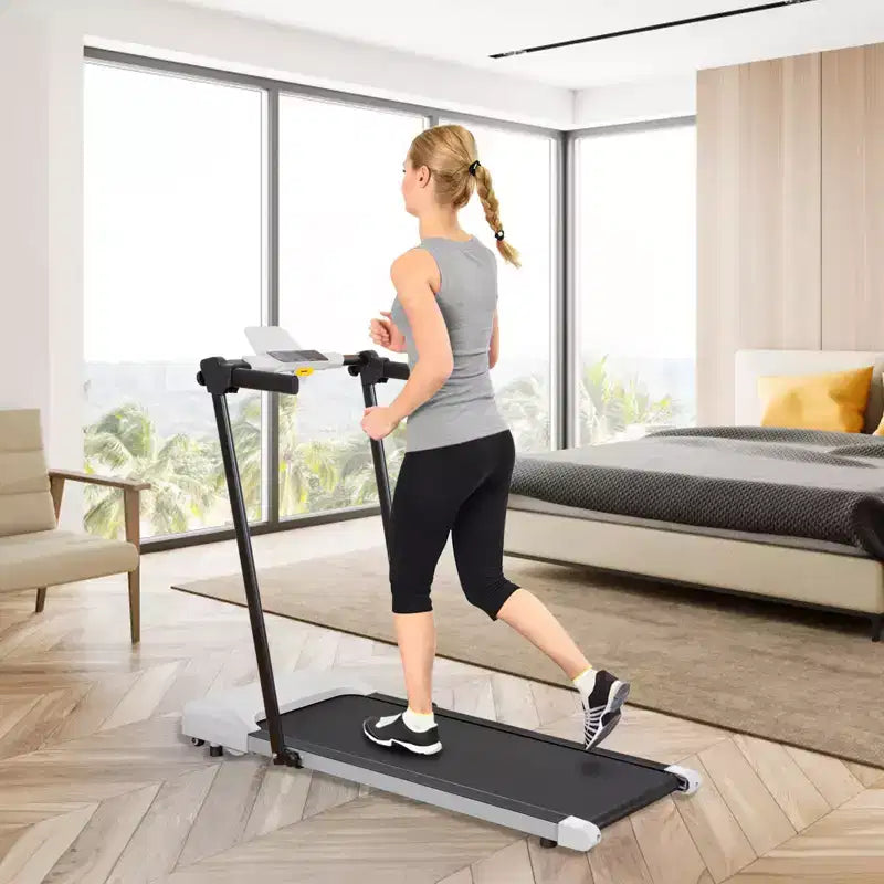 NAYSAYE Tapis Roulant Pieghevole per la Casa, Attrezzatura Multifunzionale per Esercizi di Camminata e Corsa, Grigio, 49.2*23.6*42.9
