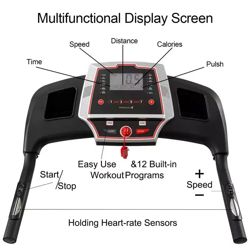 NAYSAYE Tapis Roulant Inclinato Pieghevole, Tapis Roulant Portatile per Corsa, Camminata, Jogging con 12 Programmi di Allenamento per Allenamento Indoor Domestico, Nero, 50*26.4*46.5
