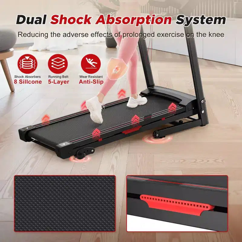 NAYSAYE Tapis Roulant Inclinato Pieghevole, Tapis Roulant Portatile per Corsa, Camminata, Jogging con 12 Programmi di Allenamento per Allenamento Indoor Domestico, Nero, 50*26.4*46.5
