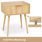 Karl Home Comodino da 48 cm con venature del rovere, truciolato e MDF, melamina e termoformatura, 1 cassetto, gambe alte