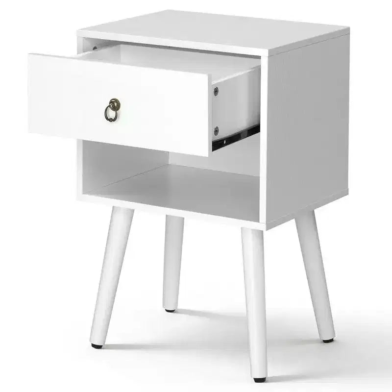 Karl Home 15 Inches Wide Nightstand - 1 Drawer, Lower Shelf - set of 2