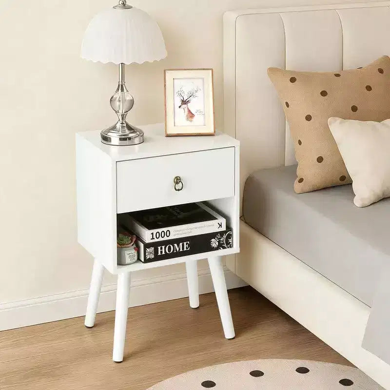 Karl Home 15 Inches Wide Nightstand - 1 Drawer, Lower Shelf - set of 2