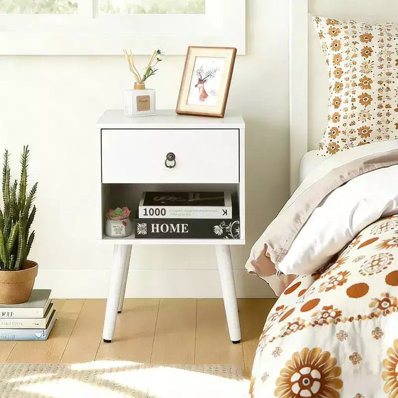 Karl Home 15 Inches Wide Nightstand - 1 Drawer, Lower Shelf - set of 2
