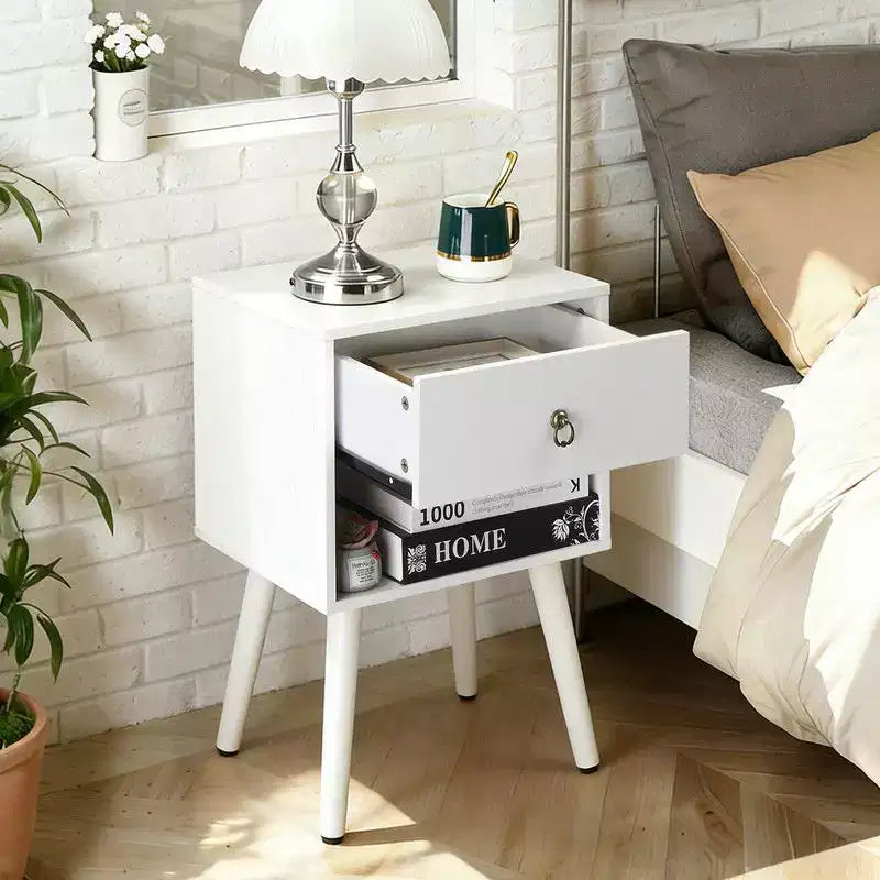 Karl Home 15 Inches Wide Nightstand - 1 Drawer, Lower Shelf - set of 2