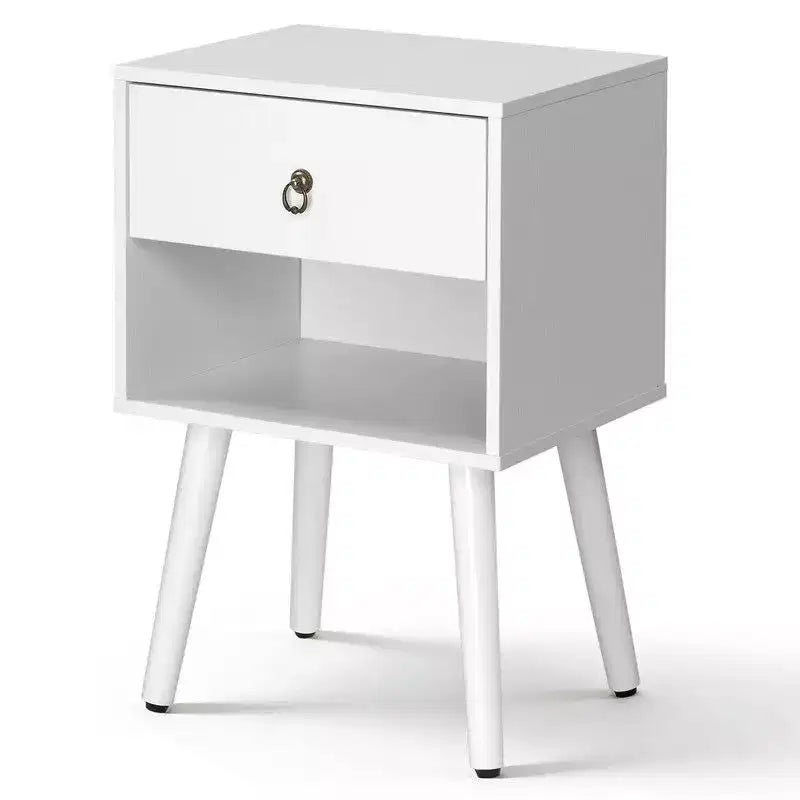 Karl Home 15 Inches Wide Nightstand - 1 Drawer, Lower Shelf - set of 2