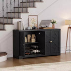 55 Buffet Cabinet with Storage, 4-Door Wood Sideboard with Adjustable Shelves, Farmhouse Coffee Bar Cabinet for Kitchen, Living Room, Entryway