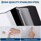 Slim Stainless Steel Kitchen Trash Can, Step-On Pedal with Soft Close Lid - Removable Inner Bucket - Narrow Rectangular Waste Bin - Home, Office