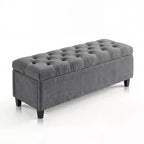 51 Extra Large Storage Ottoman Bench, 660lbs Heavy Duty End of Bed Chest w/ Tufted Upholstery & Safety Hinge for Bedroom, Entryway & Living Room