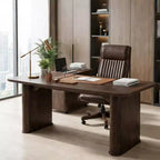 Spacious 62 Modern Dining Table for 6-8  Rectangular Black Walnut Tabletop  Sturdy Pedestal Legs  Ideal for Kitchen, Dining Room, or Conference