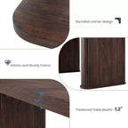 Spacious 62 Modern Dining Table for 6-8  Rectangular Black Walnut Tabletop  Sturdy Pedestal Legs  Ideal for Kitchen, Dining Room, or Conference